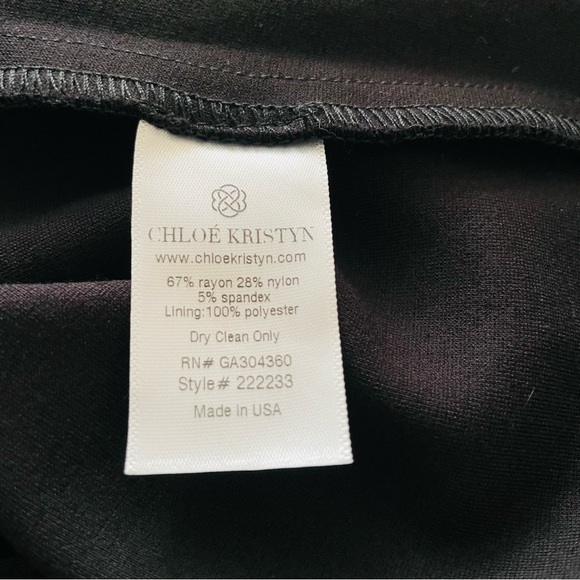 NWT Chloe Kristyn Bianca Ponte Knit Dress Long Sleeve Black Size Small - Picture 11 of 11